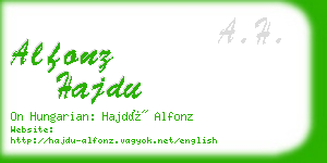 alfonz hajdu business card